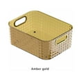 thumbnail image 2 of Storage Bin Sundries Cosmetics Basket Bedroom Kitchen Food Snacks Organizer Remote Control Organizing for Living Room Kitchen Office Gold, 2 of 9