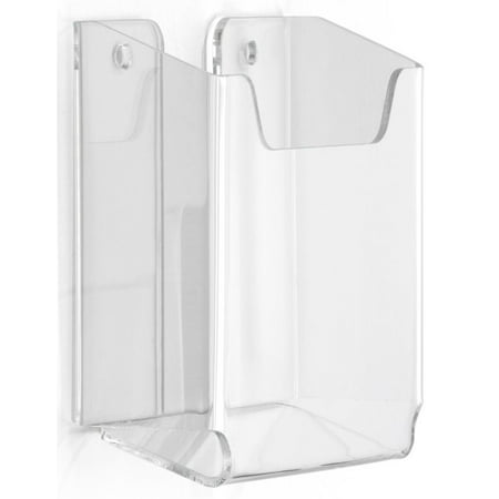 Wall Mounted Clear Acrylic Brochure Holder, Frameless Design, 3-3/4 x 3-3/8 x 1-1/8-Inch - Sold In A Set Of 20 (Best Product Brochure Design)