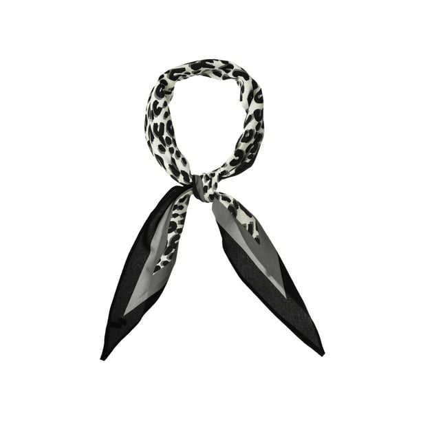 INSPIRE CHIC Bufanda de Cuello con Estampado de Leopardo y Forma de Rombo Gris