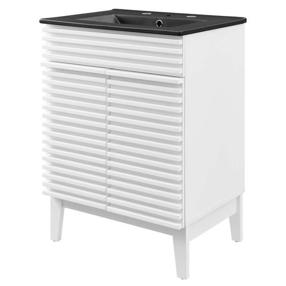 Sink Vanity Cabinet, Wood, White Black, Modern Contemporary Urban Design, Hotel Bedroom Bathroom Master Suite Guest