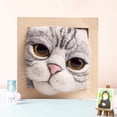 thumbnail image 2 of Kits de fieltro de aguja para principiantes, Kit de adornos para marco de fotos de cabeza de gato, decoración de gato encantadora y Kit de juguete de peluche de gato de fieltro de lana, 2 of 5