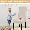 thumbnail image 5 of Jacquard Dining Room Chair Covers Set of 4, Stretch Kitchen Chair Covers Washable Parsons Chair Slipcover Removable Dining Chair Protectors for Hotel,Ceremony(Beige), 5 of 6