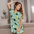 thumbnail image 3 of Naloa Avocado Flowers And Leaves Print Women Nightgowns,Womens Loungewear,Short Sleeve Sleepwear,Comfy Ladies Nightdress, 3 of 6