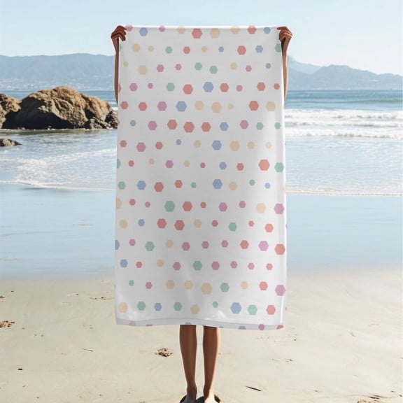 Adult Beach Towels, Kids Beach Towels, Modern Simple Beach Towels, Colorful Polka Dot Print Bath Towels