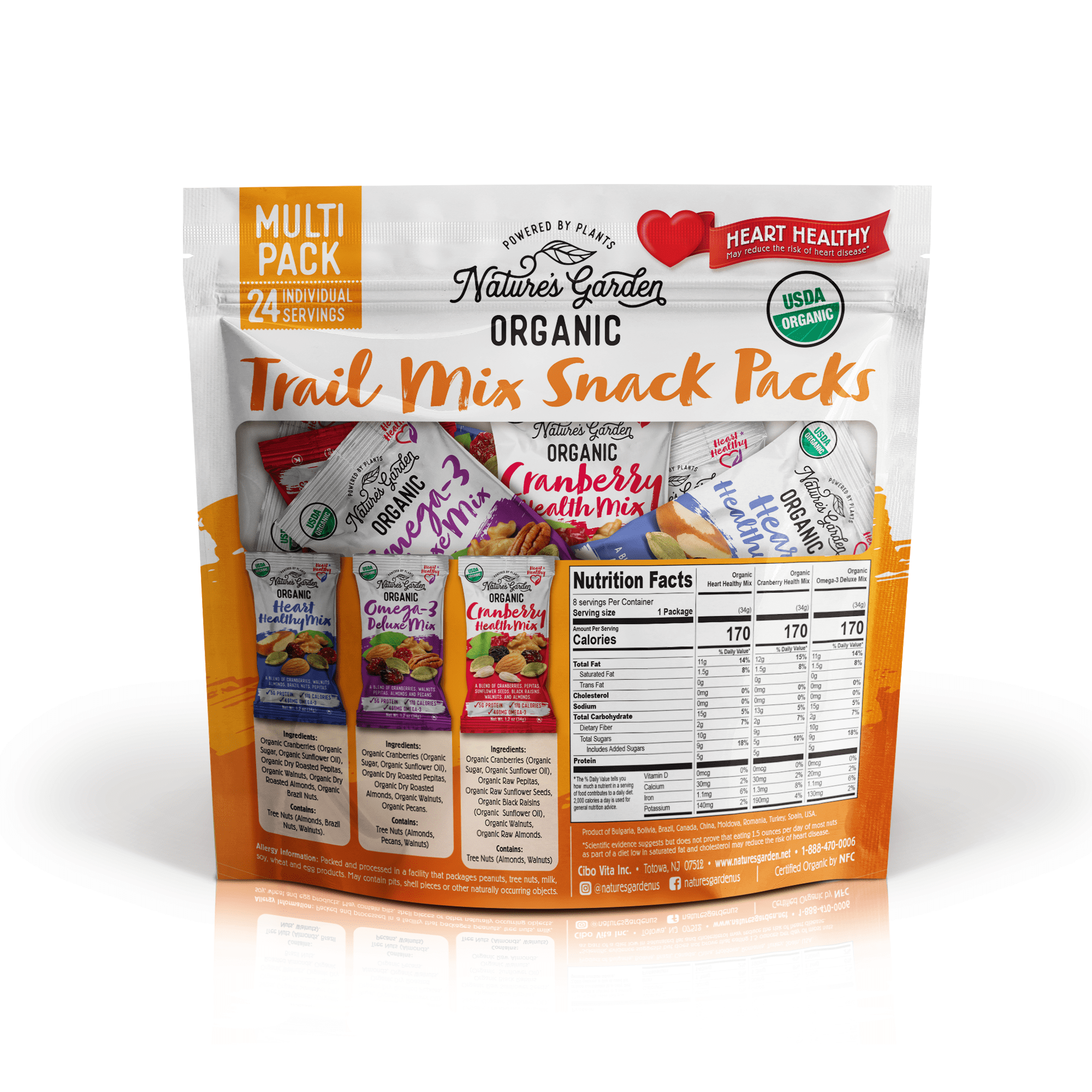 Nature's Garden Organic 816 g Trail Mix Snack Packs 28.8oz