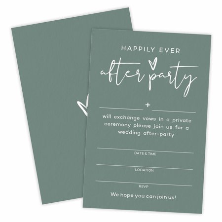 Timeless Elegance Wedding Invitations, Minimalist Dark Green Design for Bride and Groom, Perfect for Celebrations and Party Favors, Create Lasting Memories Together