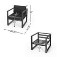 thumbnail image 2 of GDF Studio Noah Outdoor Aluminum Club Chair with Cushions, Black, Dark Gray, 2 of 8