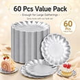 thumbnail image 3 of XISELI 60 Pcs Mini Dessert Plates 3.5 Inch Silver Cupcake Plates Disposable Baking Dessert Dish for Appetizer Wedding Christmas Birthday Party Supplies, Silver, 3 of 7