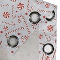 thumbnail image 5 of Ambesonne Candy Cane Grommet Curtain, Holiday Food, 50" x 63", Red White Coconut, 5 of 6