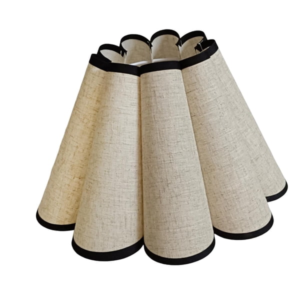 Pantalla de lámpara en forma de pétalo, decoración de pantalla de araña, cubierta de lámpara de mesa de tela de estilo rústico Beige
