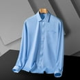 thumbnail image 3 of Mens Casual Button Down Shirts Solid Color Shirt Long Sleeve Business Non Ironing Shirt Overalls Activewear, 3 of 3