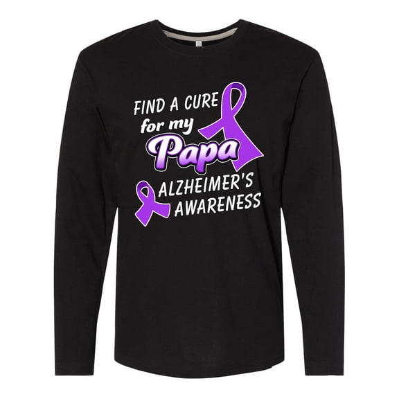 Inktastic Alzheimer's Awareness Find a Cure for my Papa Long Sleeve T-Shirt