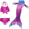 thumbnail image 1 of 3Pcs Mermaid Tails compatible Swimming compatible Girls Swimsuit Princess Bikini Costume Bathing Suits Set compatible Kids Gift_Gift Of G, 1 of 5