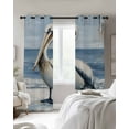 thumbnail image 2 of Blackout Curtains for Bedroom, Coastal Pelican Room Darkening Window Drapes for Living Room, Modernism Art Oil Painting Birds Thermal Insulated Grommet Curtains, 42x54 inch, 2 Panels, 2 of 9