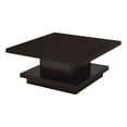 thumbnail image 1 of Coaster Table Basse Carrée Contemporaine en Bois avec Piédestal en Cappuccino, 1 of 8