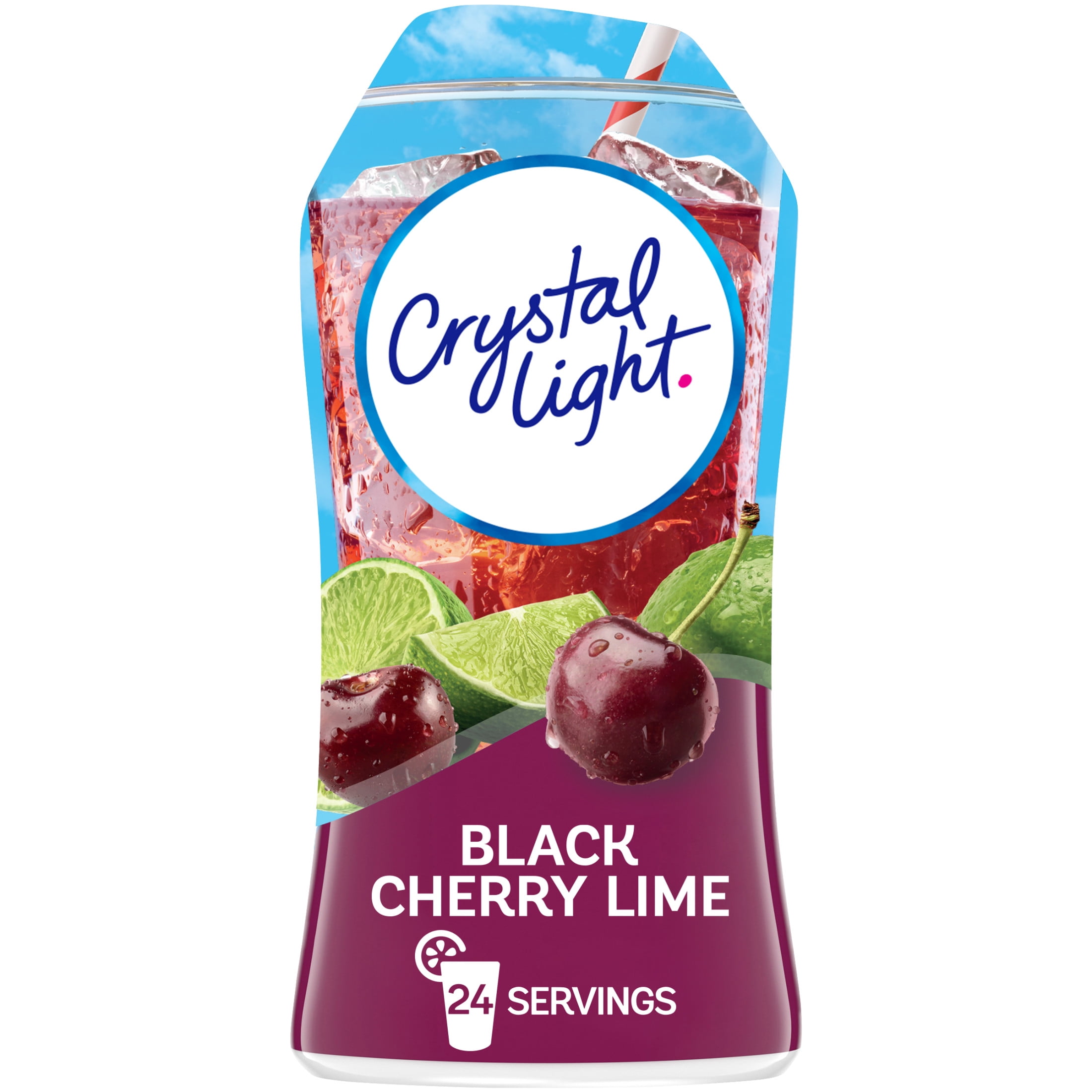 Crystal Light Cherry Splash Drink Mix with Caffeine, Water Drops