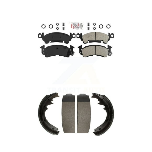 Transit Auto Front Rear Semi-Metallic Disc Brake Pads Kit for Car Chevrolet GMC C10 C1500 G20 G2500 K10 K1500 R10 K2500 Jimmy C2500 Cadillac R1500 G10 V10 Fleetwood G1500 Blazer V1500 K5 KNN-100245