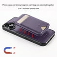 thumbnail image 4 of For iPhone 7 / 8 / SE 2022 & 2020 Case with 2 in 1 Detachable Magnetic Wallet RFlD Blocking Card Slots Pocket, Compatible MagSafe, Back Flip Kickstand Premium PU Leather Wireless Charging Case,Purple, 4 of 8