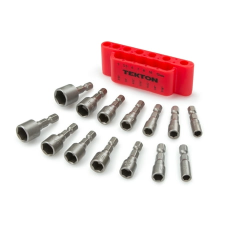 TEKTON Quick-Change Power Nut Driver Bit Set, 14-Piece (3/16-7/16 Inch) |