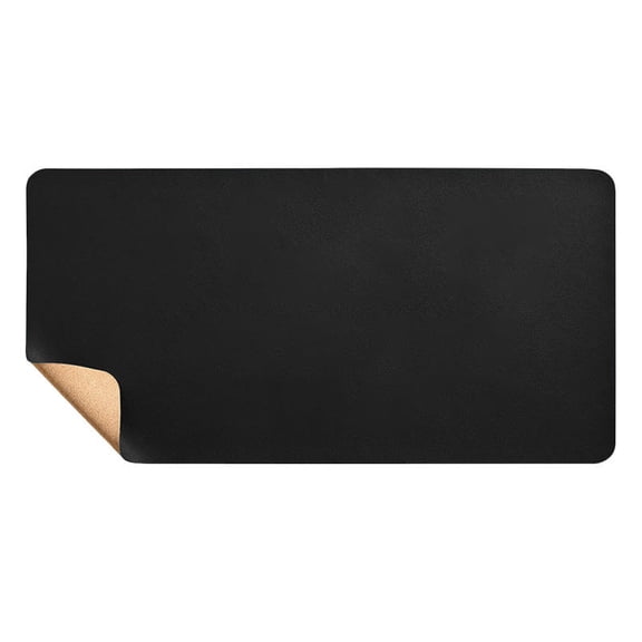 Black Dual-Sided Desk Pad, Large Work Surface for Keyboard, Mouse, Laptop and Office Protection