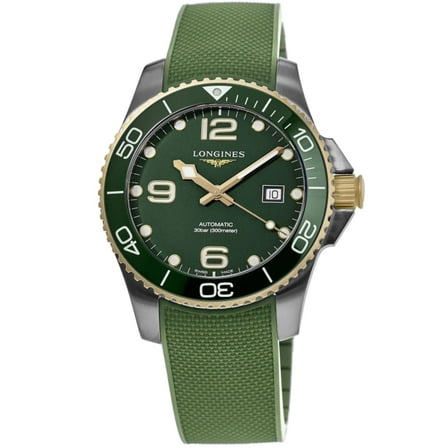 Longines HydroConquest Automatic Green Dial Rubber Strap Men's Watch L3.782.3.06.9