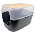 thumbnail image 1 of Litter Box w/ Bamboo Top Black, 1 of 4