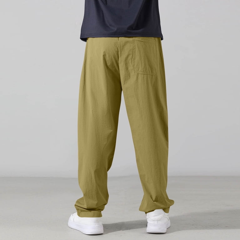zbxnLI Kids Casual Pants Straight Leg Elastic Waisted Pants Loose