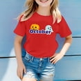 thumbnail image 2 of TZEWGL T-Shirts For Child Short Sleeve Crew Neck Monthly Word Prints Blouse For Newborns size 1-2T, 2 of 4