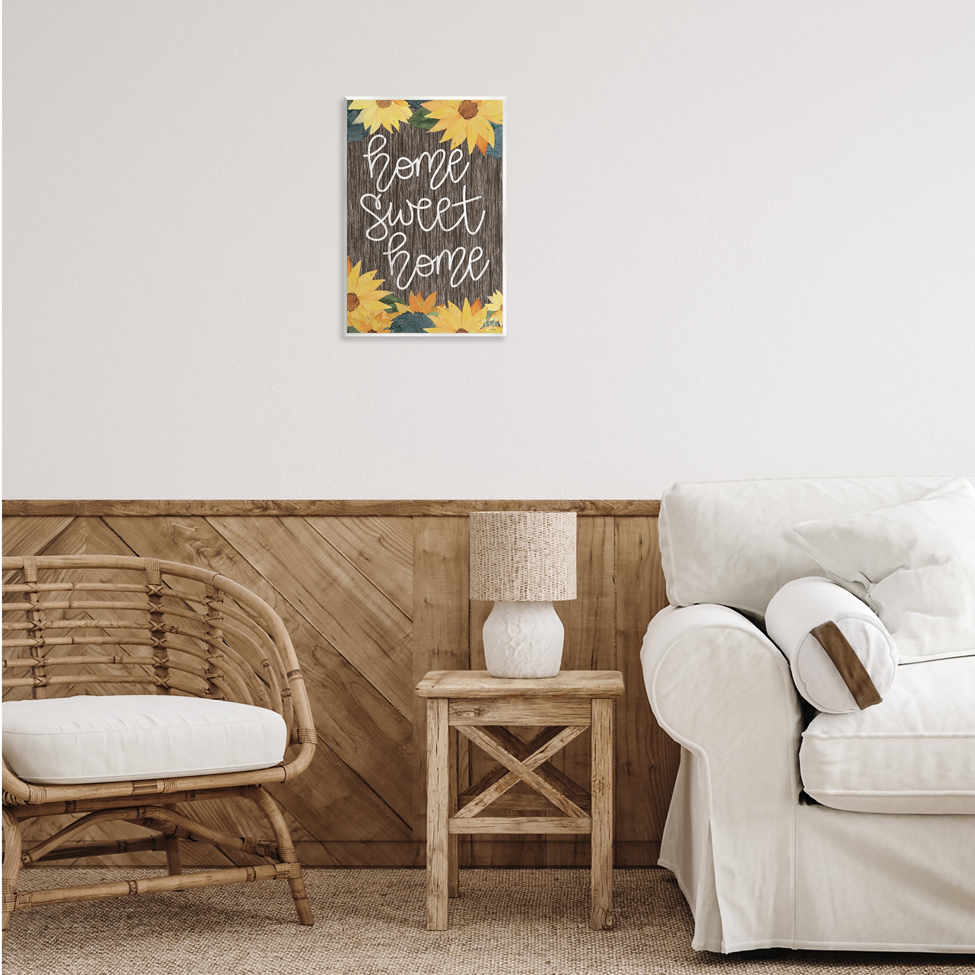Stupell Industries Floral Welcome Phrase Plants & Flowers Painting Unframed Art Print Wall Art, 13 x 19