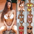 thumbnail image 3 of Ensemble Bikini Deux Pièces pour Femmes Maillot de Bain Rembourré Rehausseur Triangle, 3 of 4