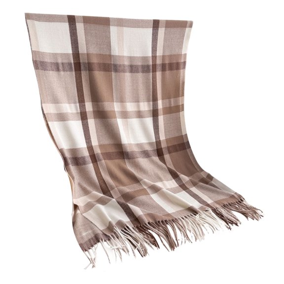 Yuanlong Womens Scarves Vintage Plaid Fringe Fall Winter Thick Warm Wrap Shawl Cozy Minimal Versatile Casual Neckwear