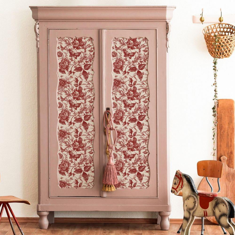 FYCONE Vintage Floral Vintage Wallpaper Peel-and-Stick Removable Wall Sticker for Livingroom Bedroom Kitchen Bathroom,15.7"x 98.4"