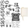 thumbnail image 1 of Juego de Sellos Transparentes Bottlepic con Escritura Vintage 20 Sellos de PVC con Bolsa de Almacenamiento de Malla Tamaño A5, 1 of 6