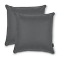 thumbnail image 2 of Classic Accessories Montlake FadeSafe Indoor/Outdoor Accent Pillows, 20 x 20 x 8 Inch, 2 Pack, Light Charcoal, 2 of 9