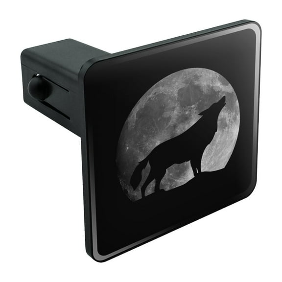 Wolf Howling Moon Silhouette Tow Trailer Hitch Cover Plug Insert