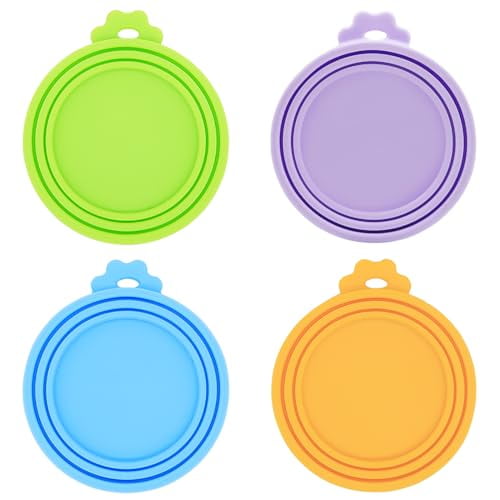 Food Can Covers/4 Pack/Universal BPA Free Silicone Dog Cat Food Can Lids for Dog and Cat Food/Fits All Standard Size Dog and Cat Can Tops for Pet Food Storage(Mix Color2)