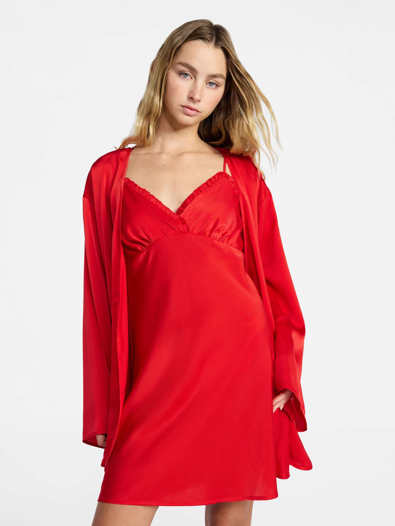 No Boundaries Sleepwear Satin Robe, Women's XS-XXL