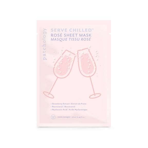 Patchology Serve Chilled Rose Sheet Face Mask for Beauty Skincare, 0.95 fl oz