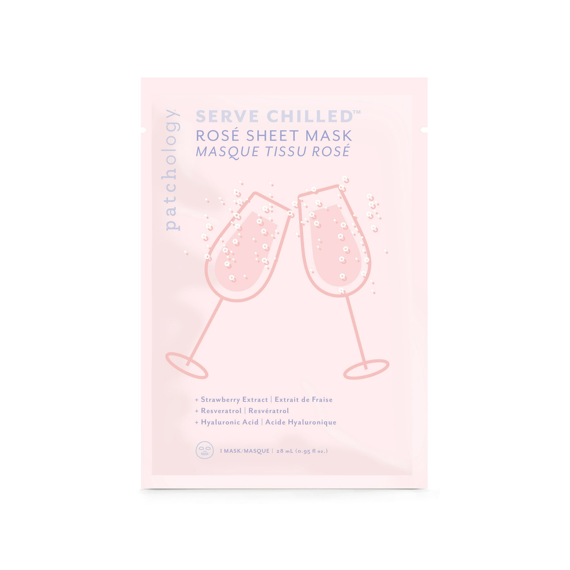 Patchology Serve Chilled Rose Sheet Face Mask for Beauty Skincare, 0.95 fl oz