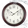 thumbnail image 1 of Vigorwise 12 inch Outdoor Wall Clock, Plastic Waterproof Wall Clock with Temperature & Humidity, Water Resistant Wall Clock, Silen, 1 of 6