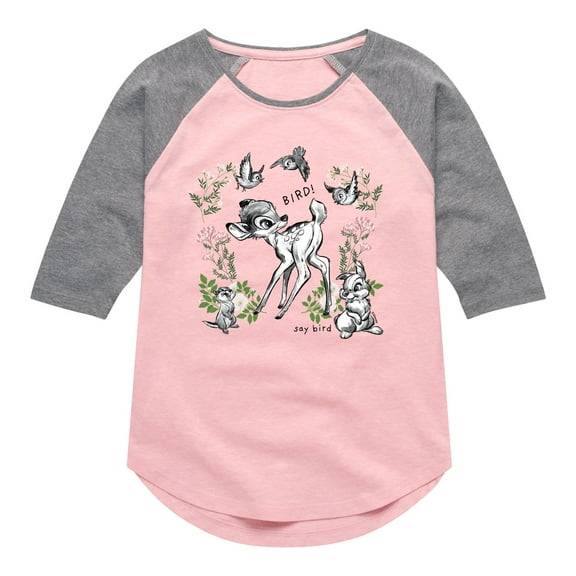 Bambi - Say Bird - Toddler And Youth Girls Raglan Graphic T-Shirt