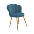 thumbnail image 3 of Sillón de tocador con respaldo curvo, moderno sillón decorativo para cafetería, salón, comedor Azul, 3 of 10
