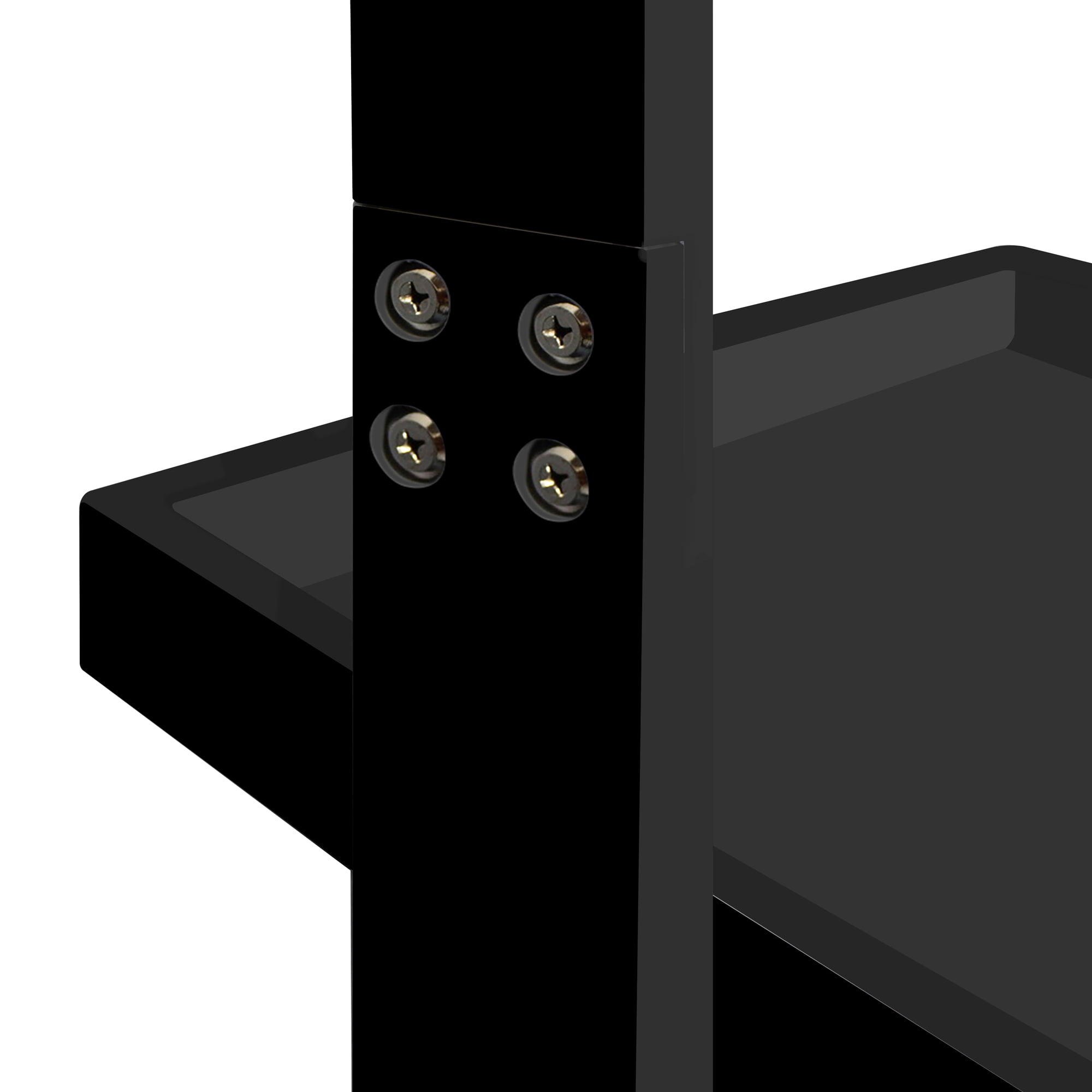 eHemco 5 Tier Ladder Leaning Wall Bookcase, Storage Bookshelf, 70 Inches, Black
