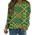 thumbnail image 2 of Nuoqisi Chandail de la Saint-Patrick pour Femmes Trèfle Imprimé Manches Longues, 2 of 7