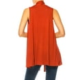 thumbnail image 3 of Moa Collection Women's Casual Open Draped Front Solid Cardigan Vest, 3 of 6