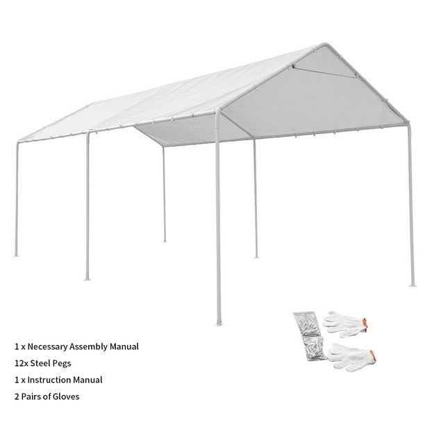 Geweyeeli Carport Steel Frame Car Tent Shelter Uv Protection Backyard Garden Automobile Canopy Tent 6 Steel Legs Walmart Com Walmart Com