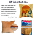 thumbnail image 3 of DIY Latch Hook Pillow Cover Kits Camel and Cactus with Sunset Stamped Handamade Pillowcase Crochet Yarn Hook and Latch Emboridery Throw Pillow for Home Sofa Decor 43x43cm(2), 3 of 8