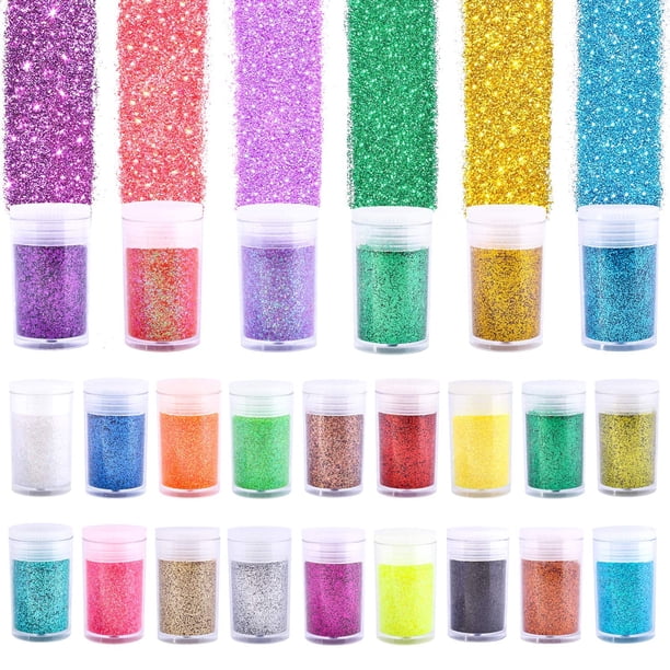 Set de purpurina LICOOL de 24 colores para resina, manualidades y maquillaje