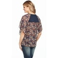 thumbnail image 2 of Cowgirl Up Womens Blue Multi Polyester Waffle Knit Tunic S/S M, 2 of 3