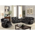 thumbnail image 7 of Benjara 81 Inch Motion Reclining Sofa, Padded Rocking Seats, Black Faux Leather, 7 of 7